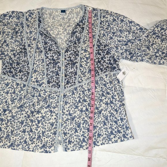 Old Navy Oversized Mixed Print Boho Poet Top NWT - Picture 9 of 10